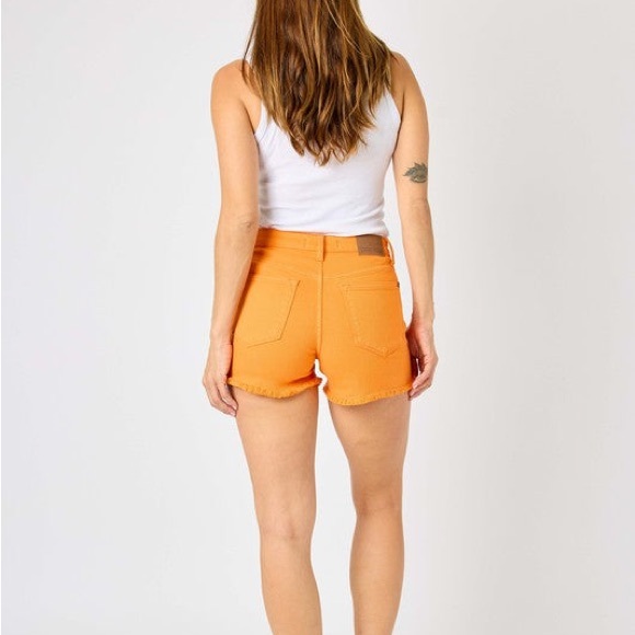 Judy Blue Mid Rise Fray Hem Shorts - Picture 4 of 4